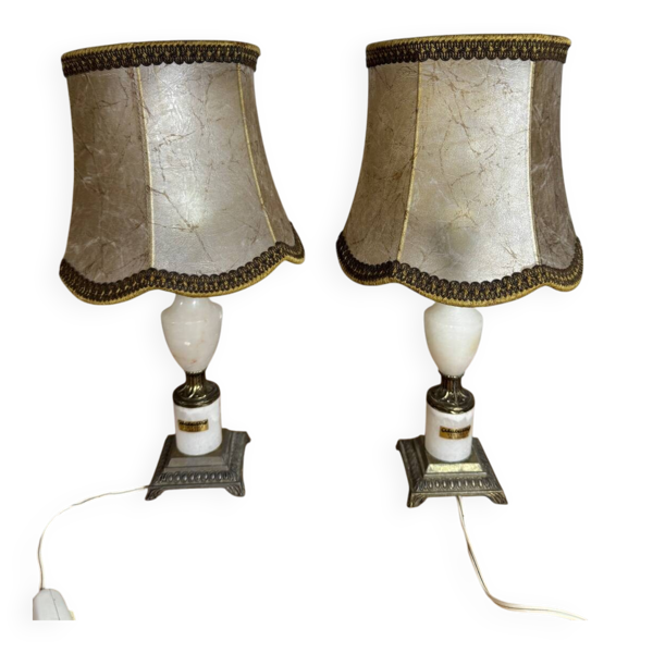 Paire lampes albâtre