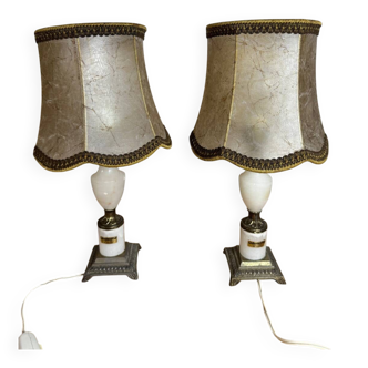 Pair of alabaster lamps