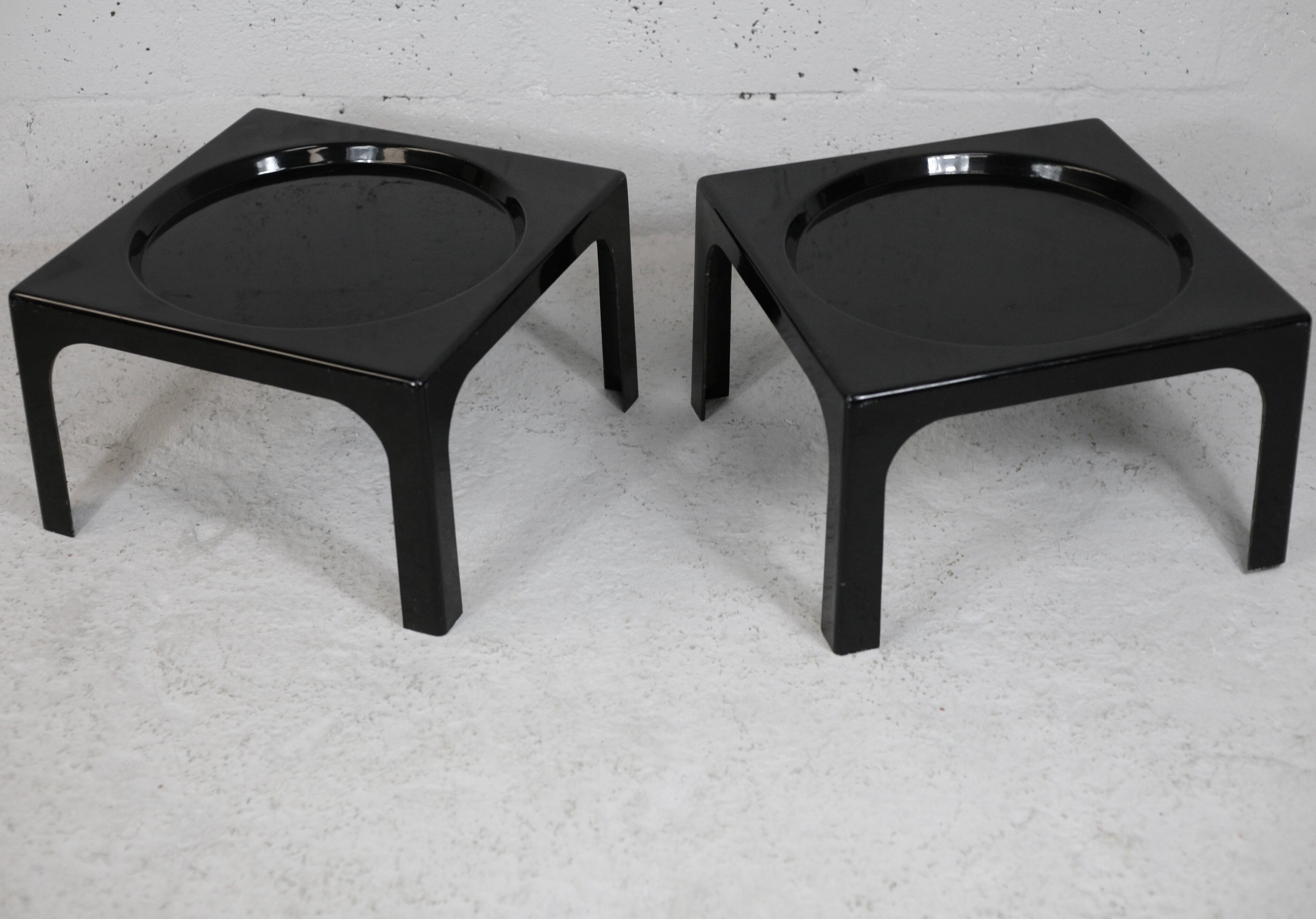 Pair of space age fiberglass coffee tables, Circa 1970