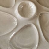6 vintage oyster plates in barbotine