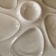 6 vintage oyster plates in barbotine
