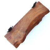 Wall shelf in wood and wrought iron, 70s