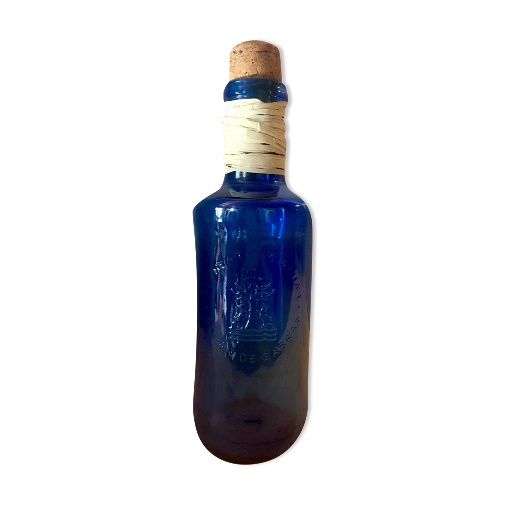 Bouteille en verre bleu | Selency