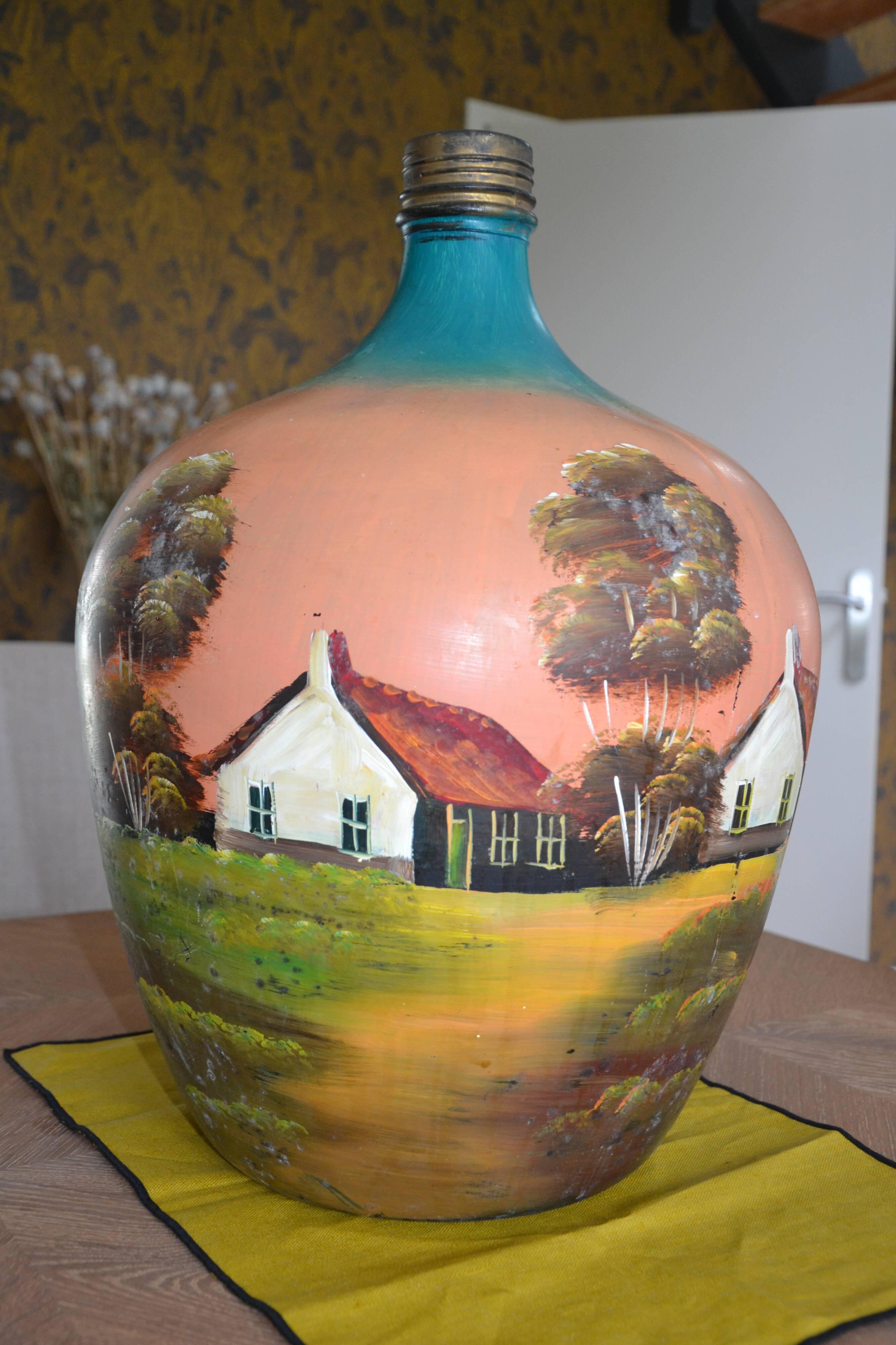 Impressive and rare dame-jeanne.