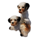 Pair of vintage ceramic terrier puppy dog figurines