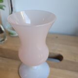 Pink and white opaline vase