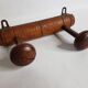 Old wooden wall coats door turned two bamboo imitation patères