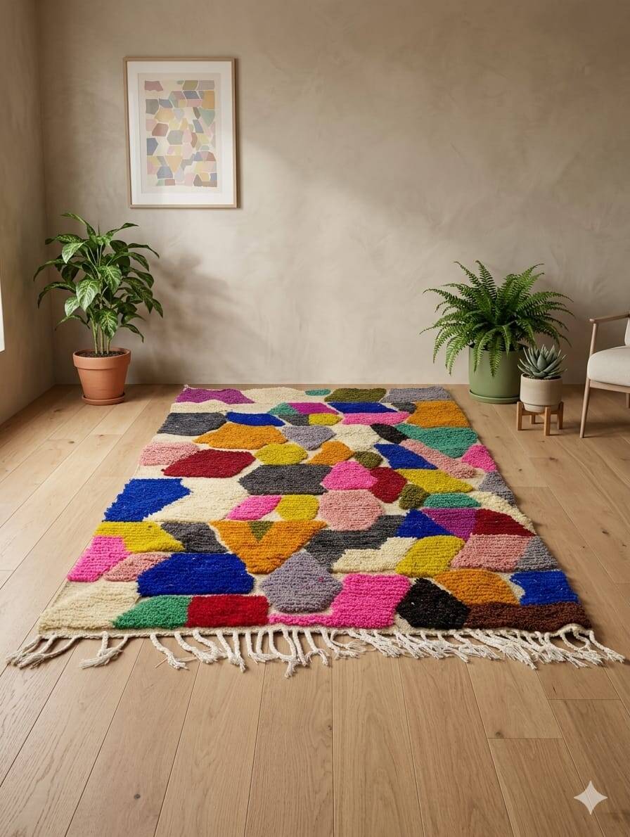Beni Ouarain rug artisanal – unique contemporary Berber piece