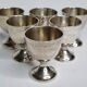 Set of 6 Vintage Silver Metal Egg Cups, EPNS hallmark, 6 cm