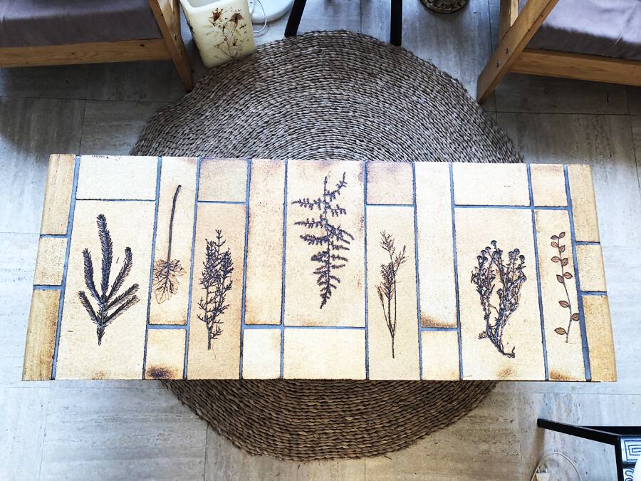 Capron coffee table mod. “Herbarium”, 1970