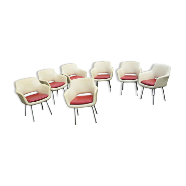 7 chaises fauteuils modernistes 70s pop loft Froscher Kg