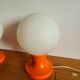 Vintage orange plastic bedside lamp
