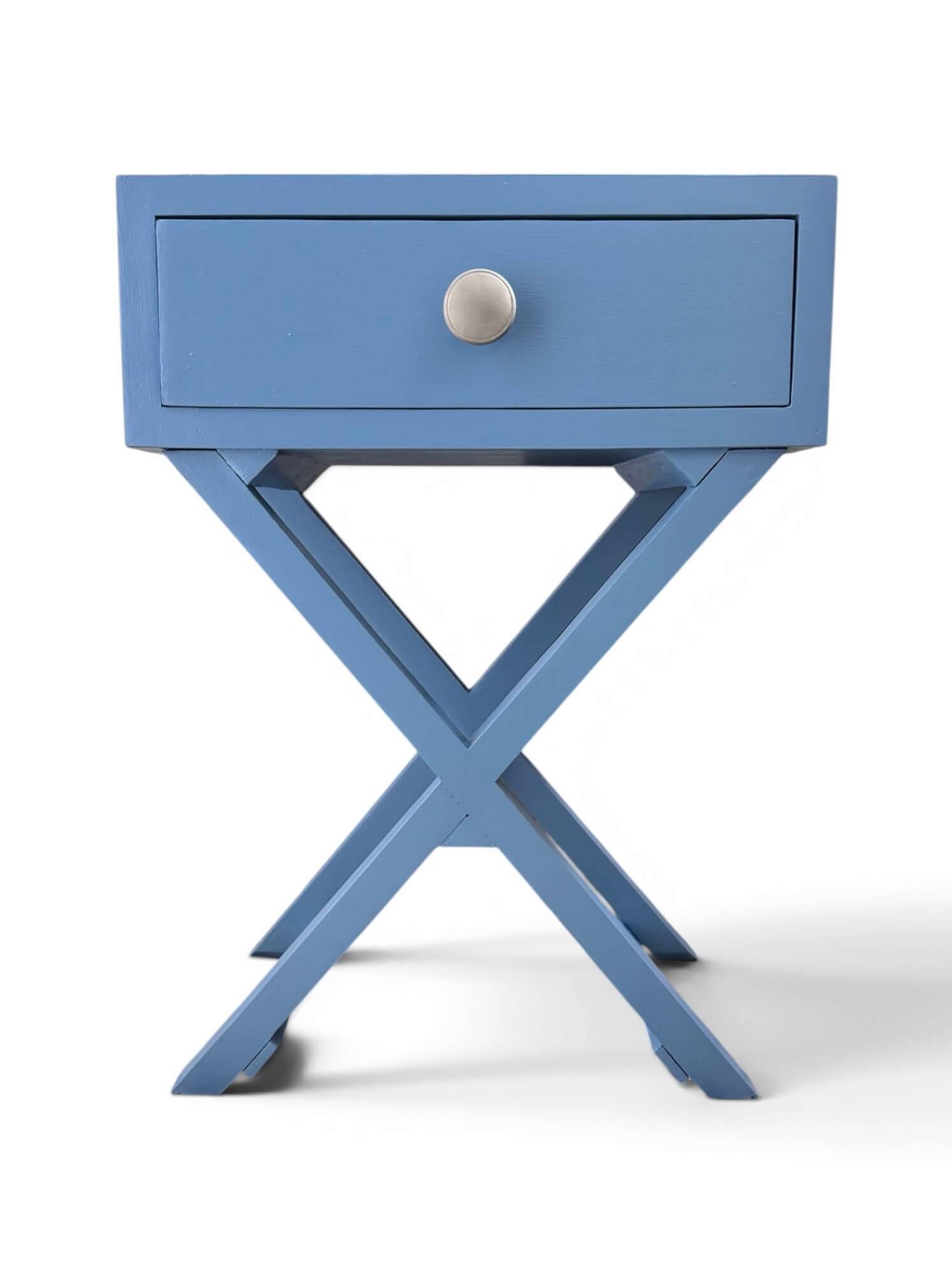 Bedside table, blue side table Farrow & Ball