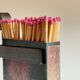 Brutalist Match Holder Steel Chimneys VINTAGE