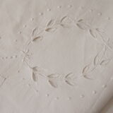 Former embroidered sheet monogram MP embroidery open day row sheets 320 x 200 cm