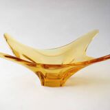 Amber crystal fruit bowl