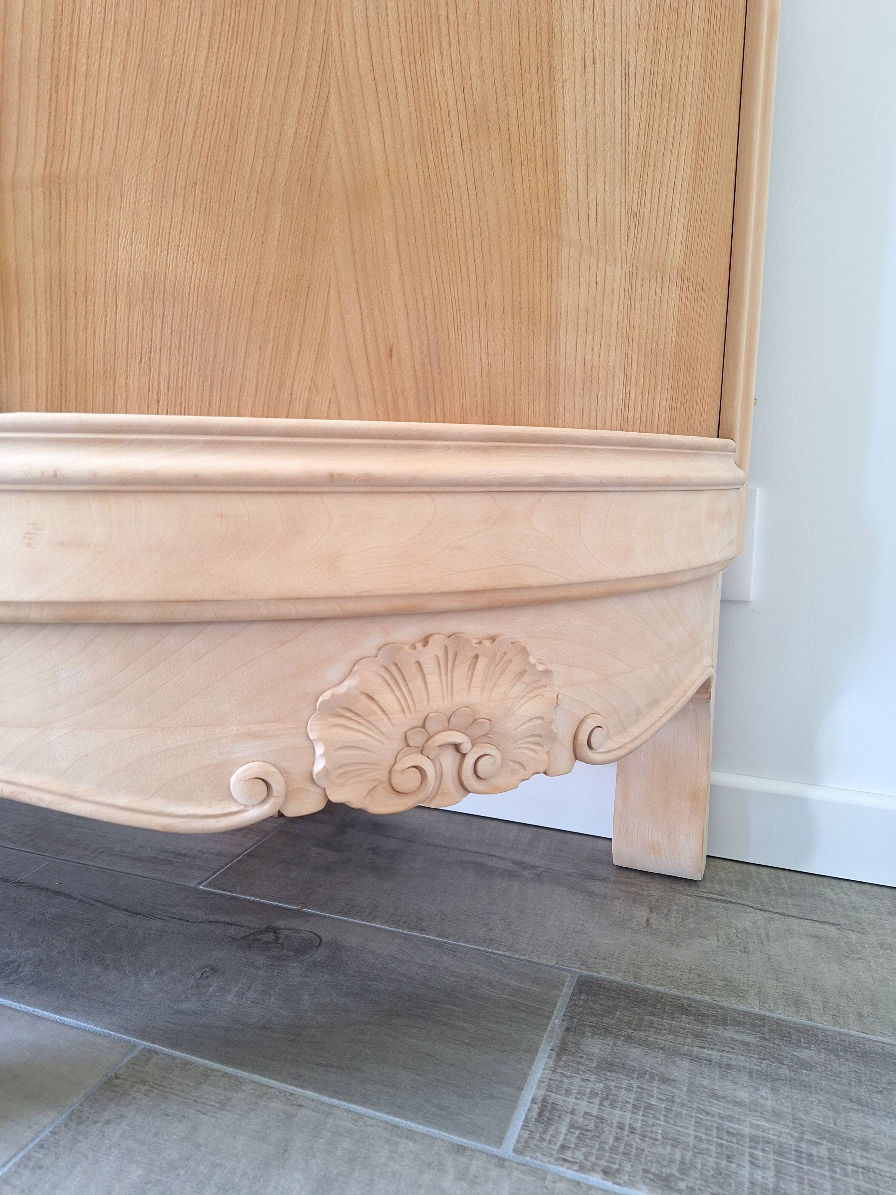 Low buffet in renovated solid cherry wood – Revisited Louis XV style – 250 cm