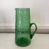 Hammered blown glass decanter, vintage Italian