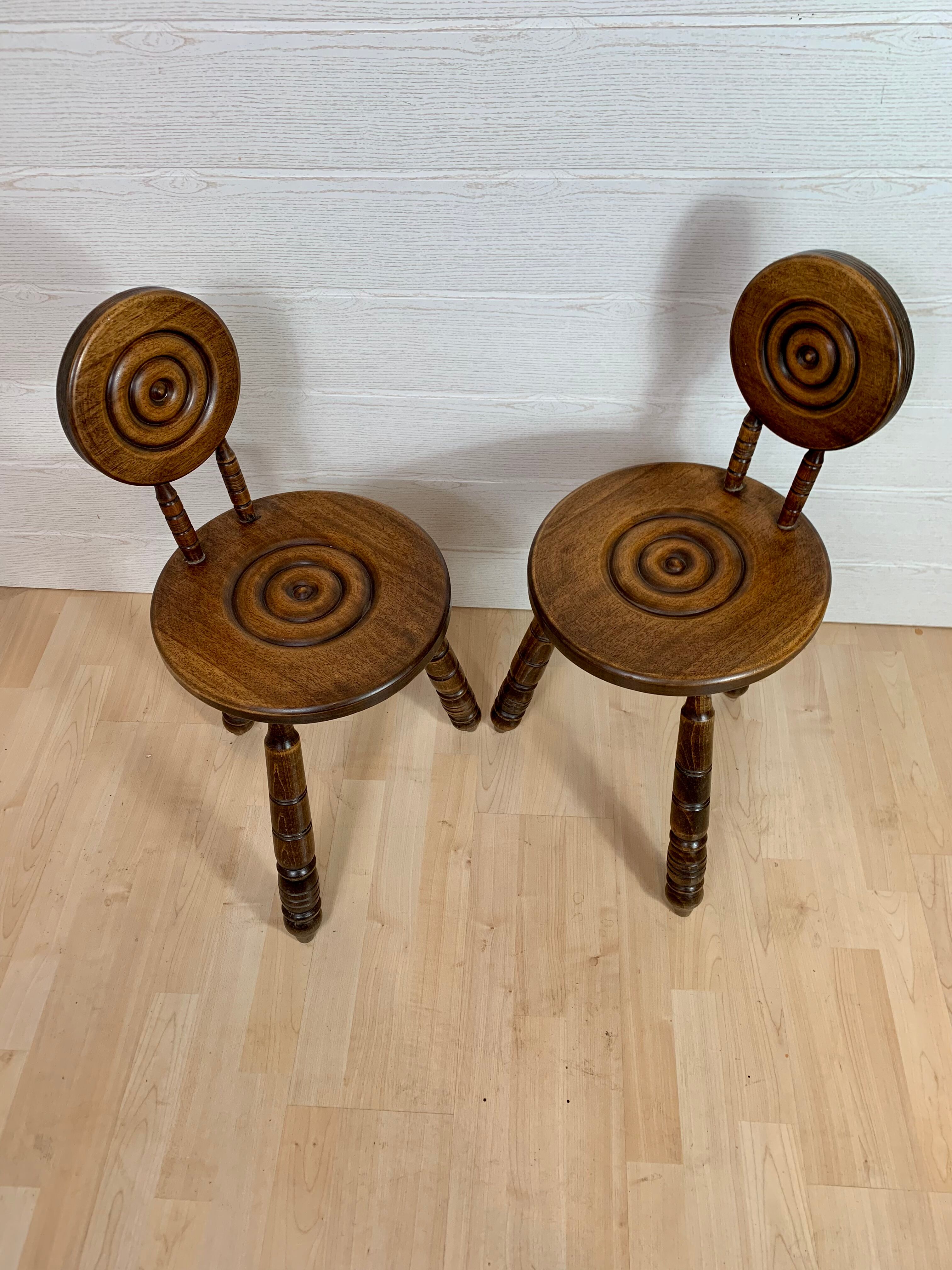 Pair of small Breton style chairs
