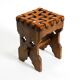 Beautiful 1940s oak stool with a seat made of leather straps