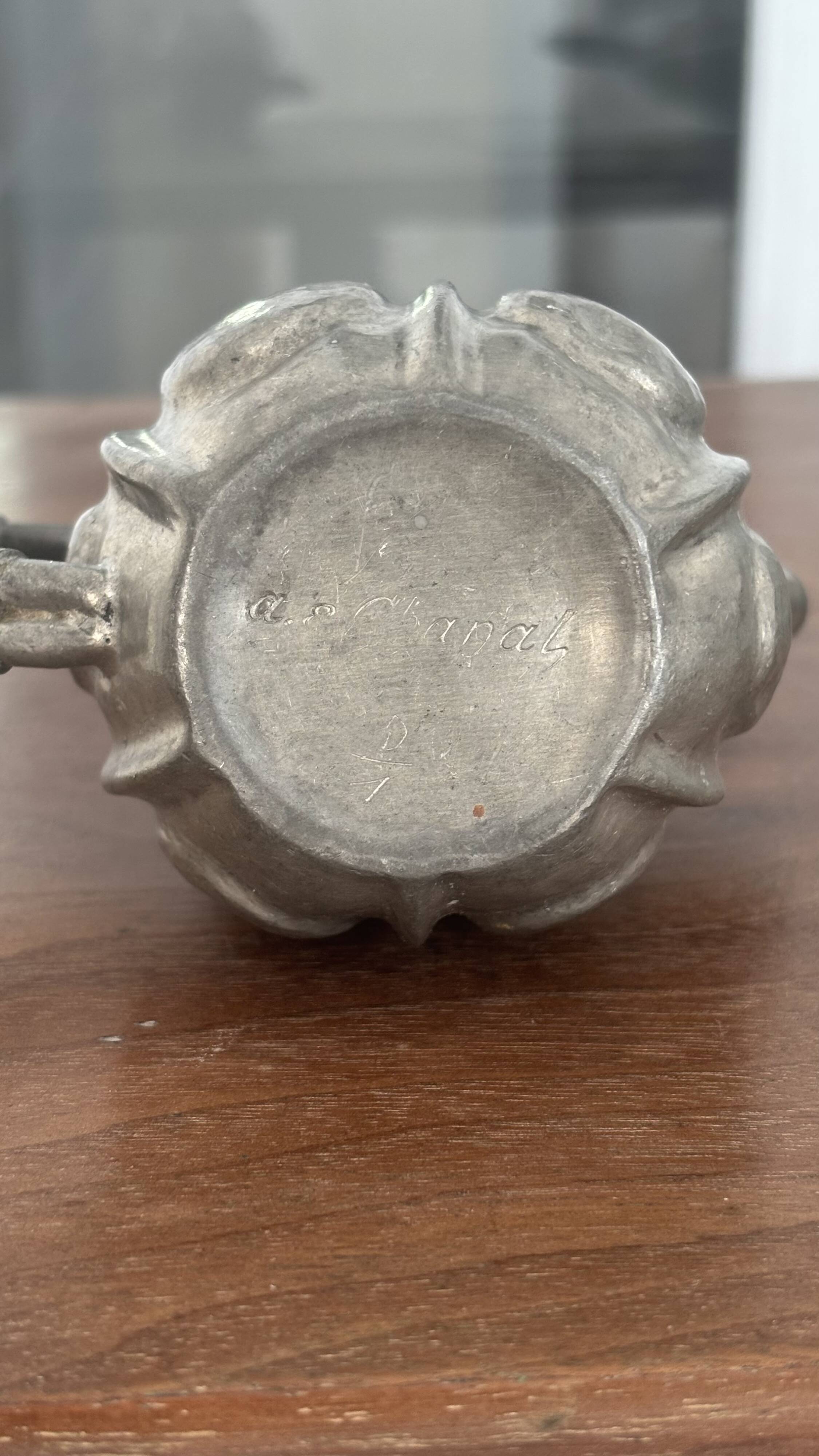 Pewter pitcher Chanal, Art Nouveau
