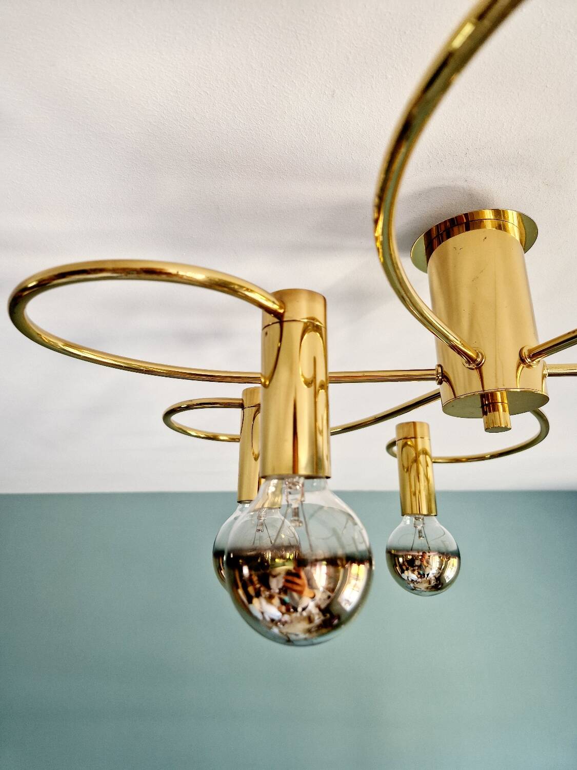 Brass ceiling light, Cosack Leuchten, 1970s