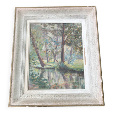 Rare Tableau ancien recto-verso – paysages à l’huile