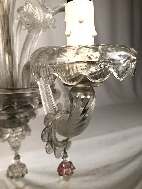 Murano glass chandelier with four arms of light, late nineteenth century