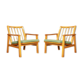 Pair of light green armchairs