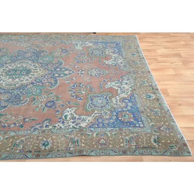 1970s Vintage Persian Handmade Wool Orange Oversized Rug  292x372