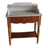 Bathroom cabinet with marble top and its toilet set, art deco style