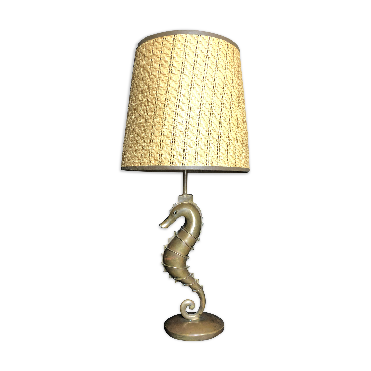 Vintage brass seahorse lamp