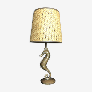 Vintage brass seahorse lamp