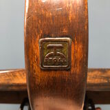 Brown beech wooden Albert Stoll atelier or desk chair from the 1920s