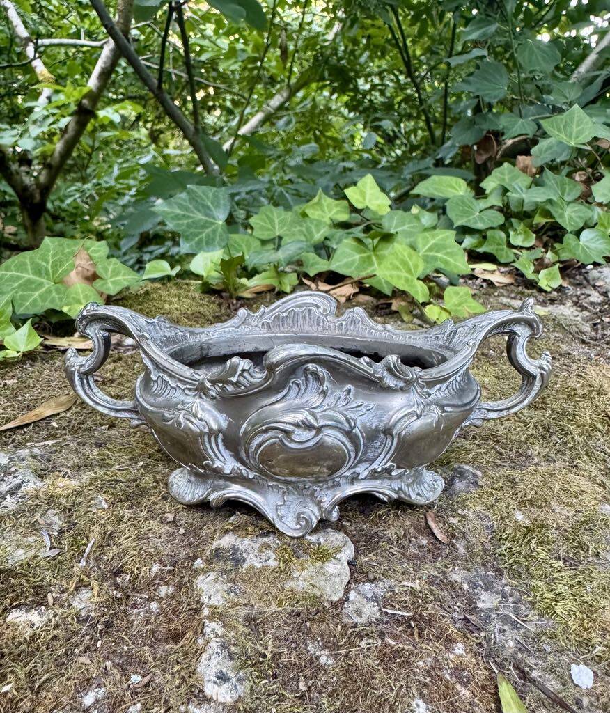 Antique silver planter