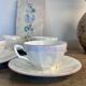 Iridescent vintage coffee service Digoin Sarreguemines
