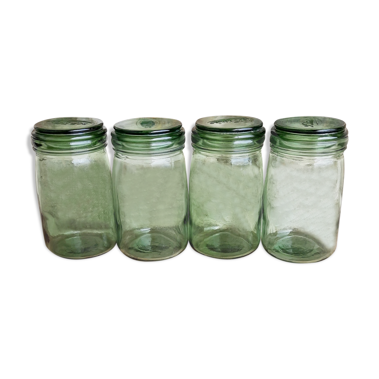Old green glass jars