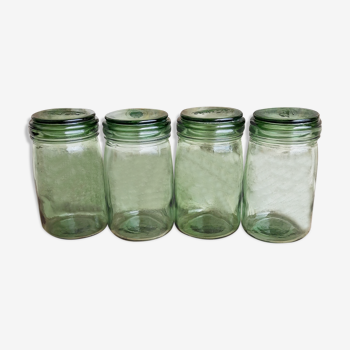 Old green glass jars
