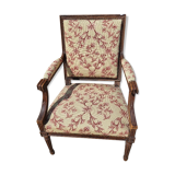 Fauteuil Louis XVI en noyer du XIXème siecle