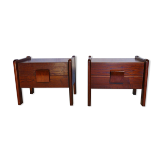 Pair of vintage Scandinavian bedsides in teak