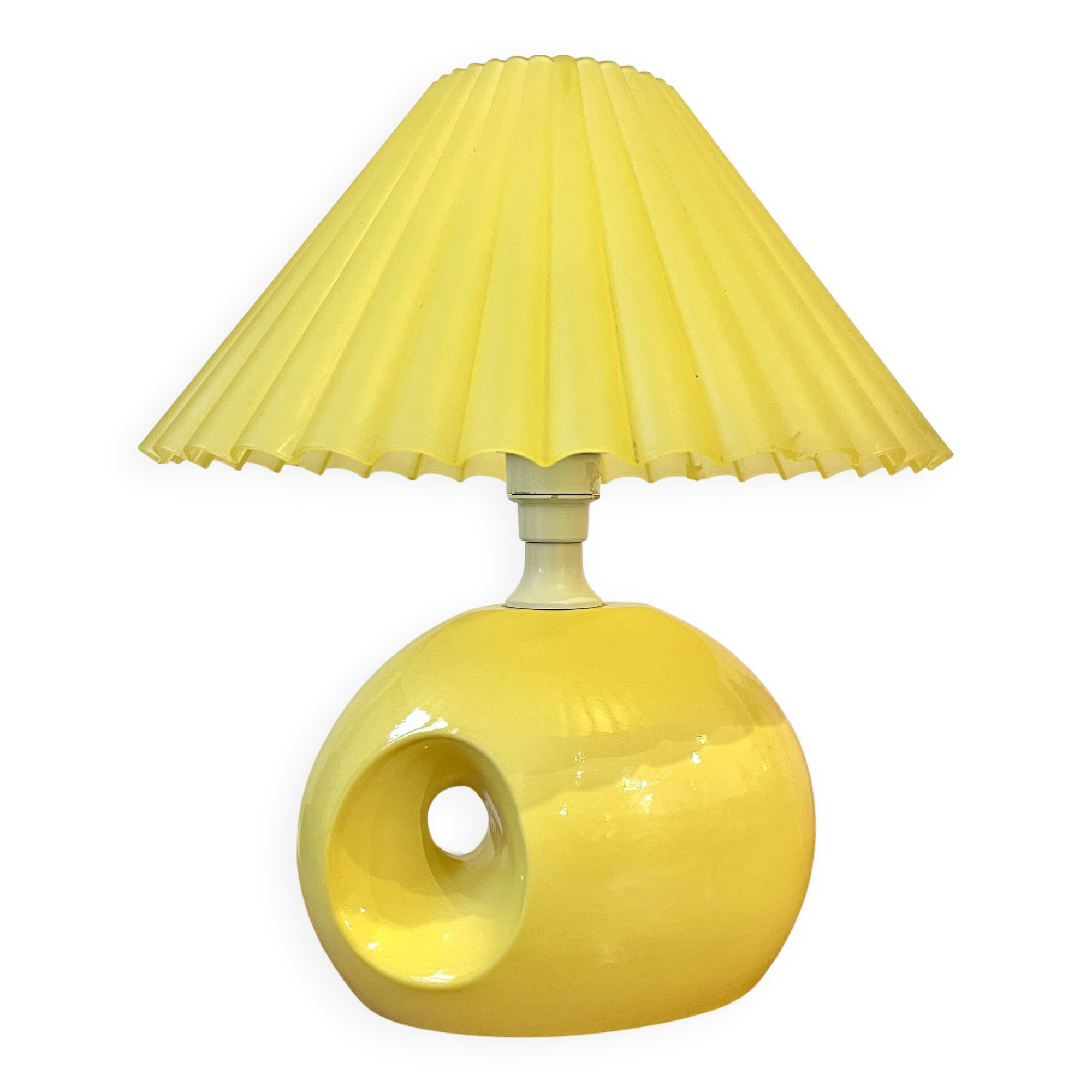 Yellow ceramic lamp organic shape