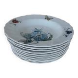 "Bouquet" soup plates, old imperial and royal factory, made in Luxembourg