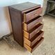 Storage cabinet with 5 drawers in white wood 50s