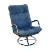 Vintage IKEA Smedsta Chrome Swivel Arm Chair