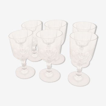 Set de 6 verres à pied verre taillé