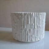 Ceramic cache pot in bamboo style, Italy 1980, Hollywood Regency.