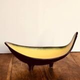 Large Céramidi tripod cup. Yellow and black. Signature incised Céramidi