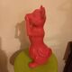 Pink pop art cat statuette in ceramic