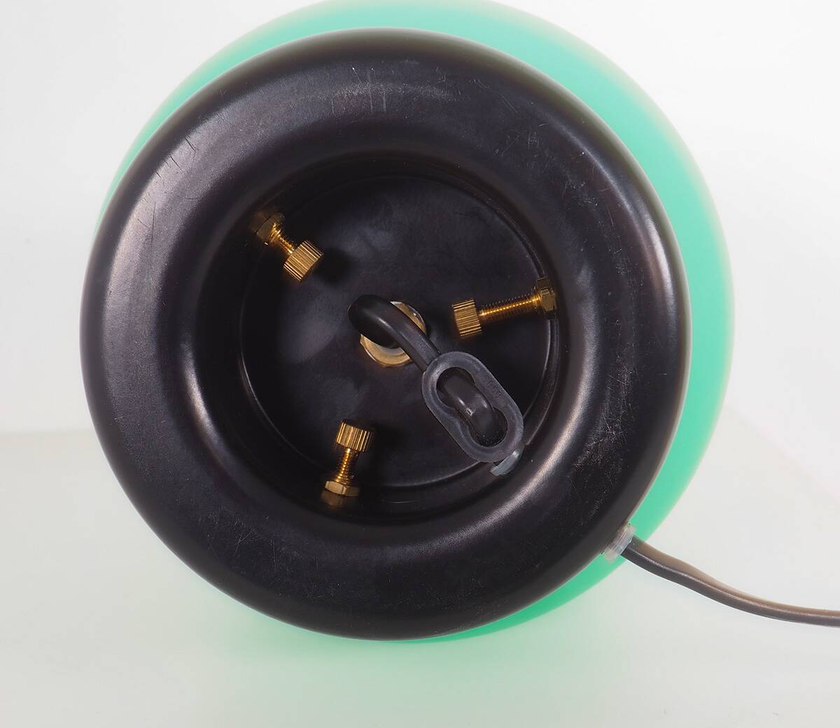 Lampe de table en forme d'oeuf en verre de Murano vert