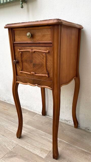 Nightstand Antique Wood and MARBLE